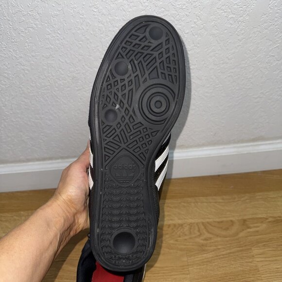 Adidas Men's Busenitz Rare Color Suede Skate Soccer Shoes Black White Red 12 - Picture 8 of 9